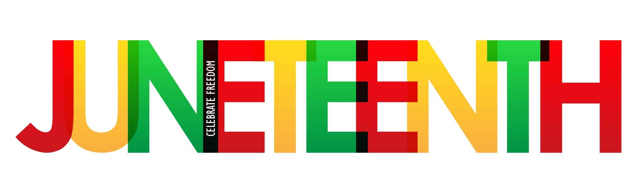JUNETEENTH - CELEBRATE FREEDOM colorful vector typography banner Juneteenth Day of Freedom Picture